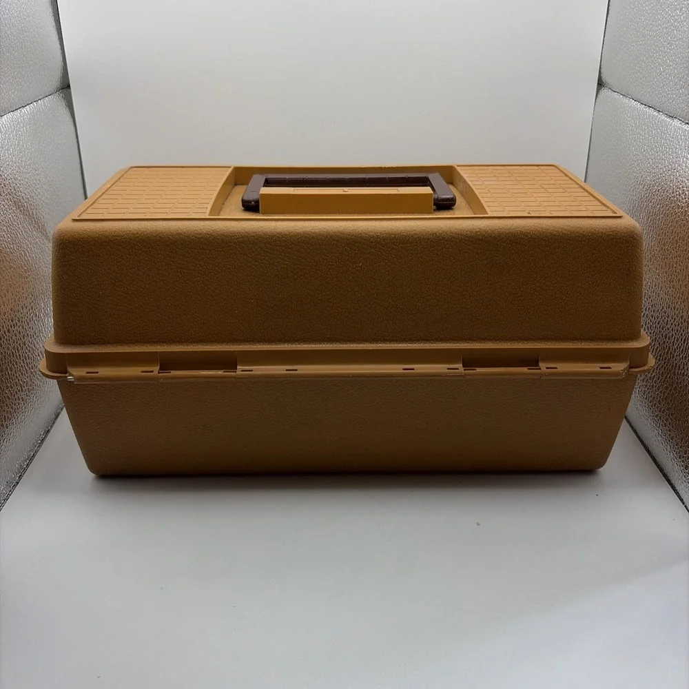 Fenwick 1050 Vintage 1980s Burnt Orange Fishing Tackle Box 2-Tray Dadcore Retro
